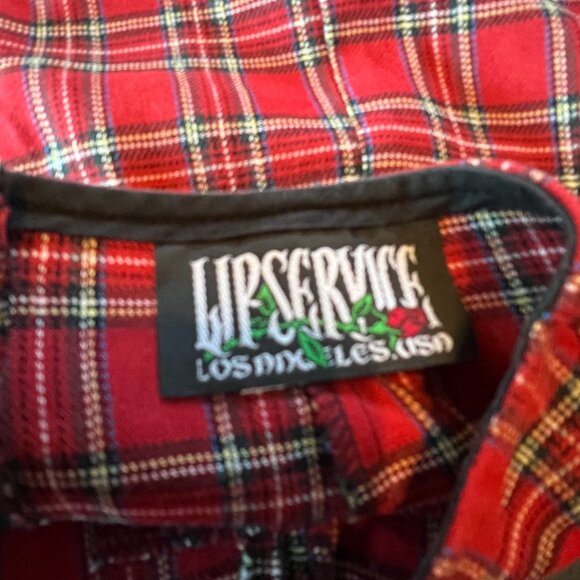 Vintage | Lip Service | Red & Black Plaid |  Skirt |  Size P (XS) - Picture 6 of 8